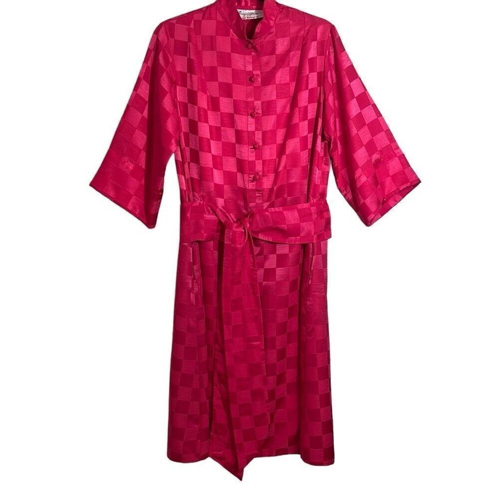 Penthouse Gallery Catherine Ogust vintage 80’s rose color checked texture dress